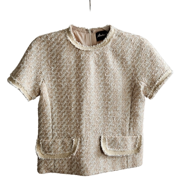 Sandra Angelozzi - lovely cream tweed coordinates - top -us size 0 - Picture 1 of 2